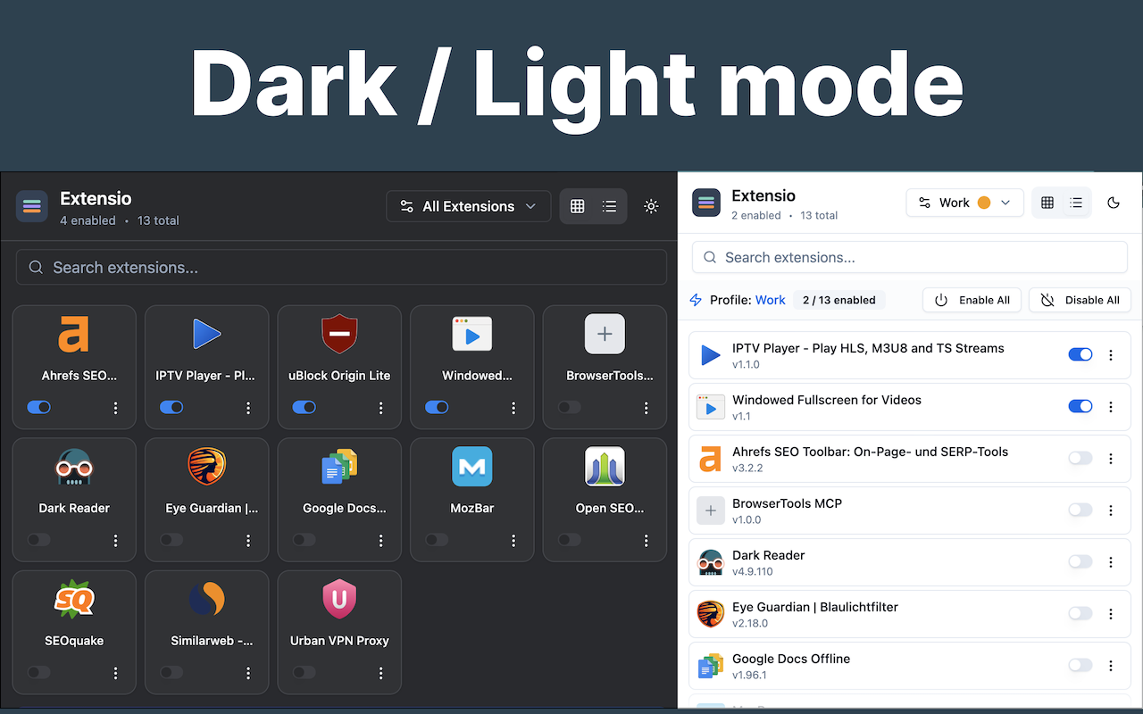 Dark and Light Mode Support - Beautiful interface in any theme