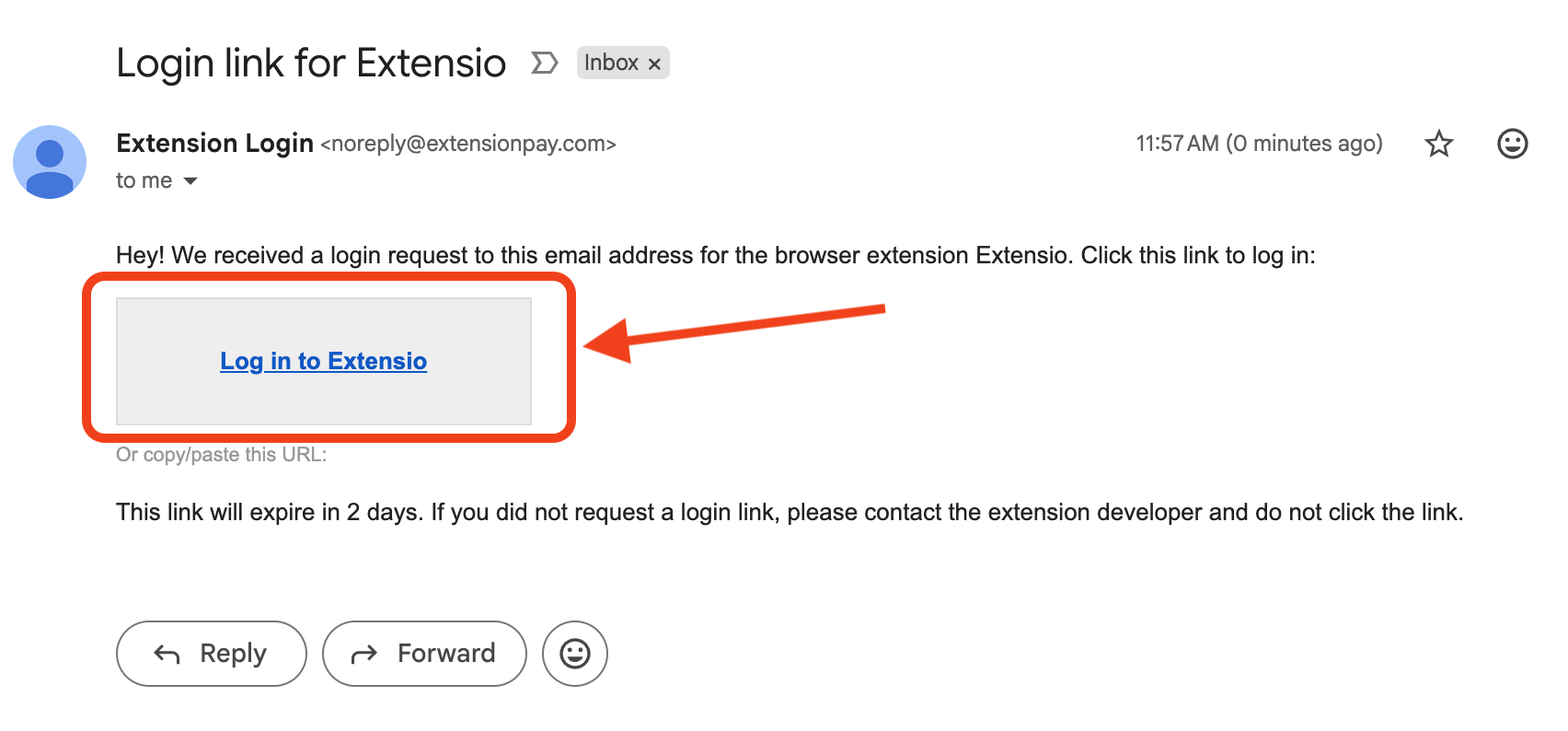 Step 3: Click the login link in your email
